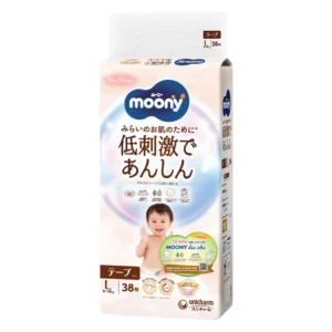 Bỉm - Tã dán Moony Natural size L 38 miếng (cho bé 9 - 14kg)