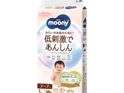 Bỉm - Tã dán Moony Natural size L 38 miếng (cho bé 9 - 14kg)