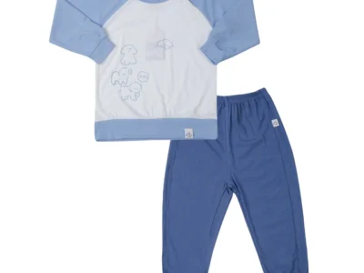 Bộ quần áo dài tay bé trai KidsPlaza Otis in cún ND25T (Xanh dương)