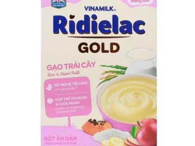 Bột ăn dặm Ridielac Gold gạo trái cây 200g cho bé 6M-24M