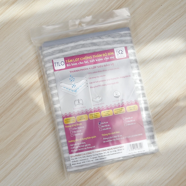 Tấm lót sơ sinh bỏ bỉm Tilo 50x70 - Ảnh 3